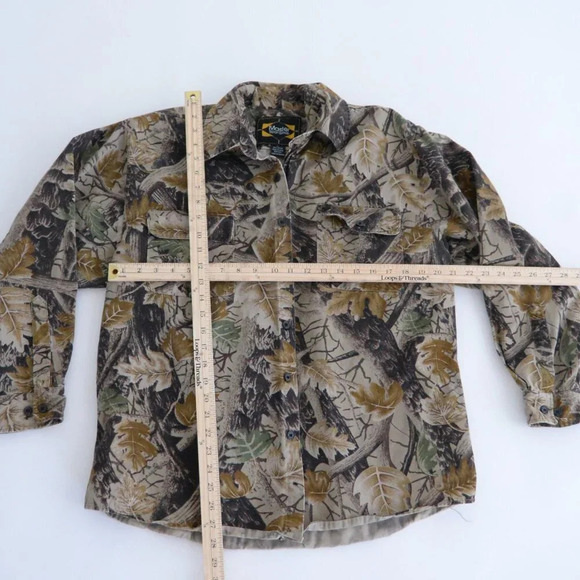 Vintage Master Sportsman Tan Brown & Camo Hunting Print 100%  Thick Cotton Shirt - Picture 4 of 12